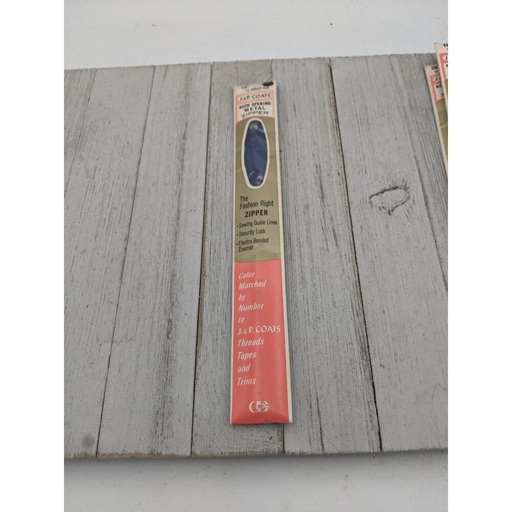 Vintage J&P Coats Neck Opening Metal Zipper 18" Monaco Blue 10